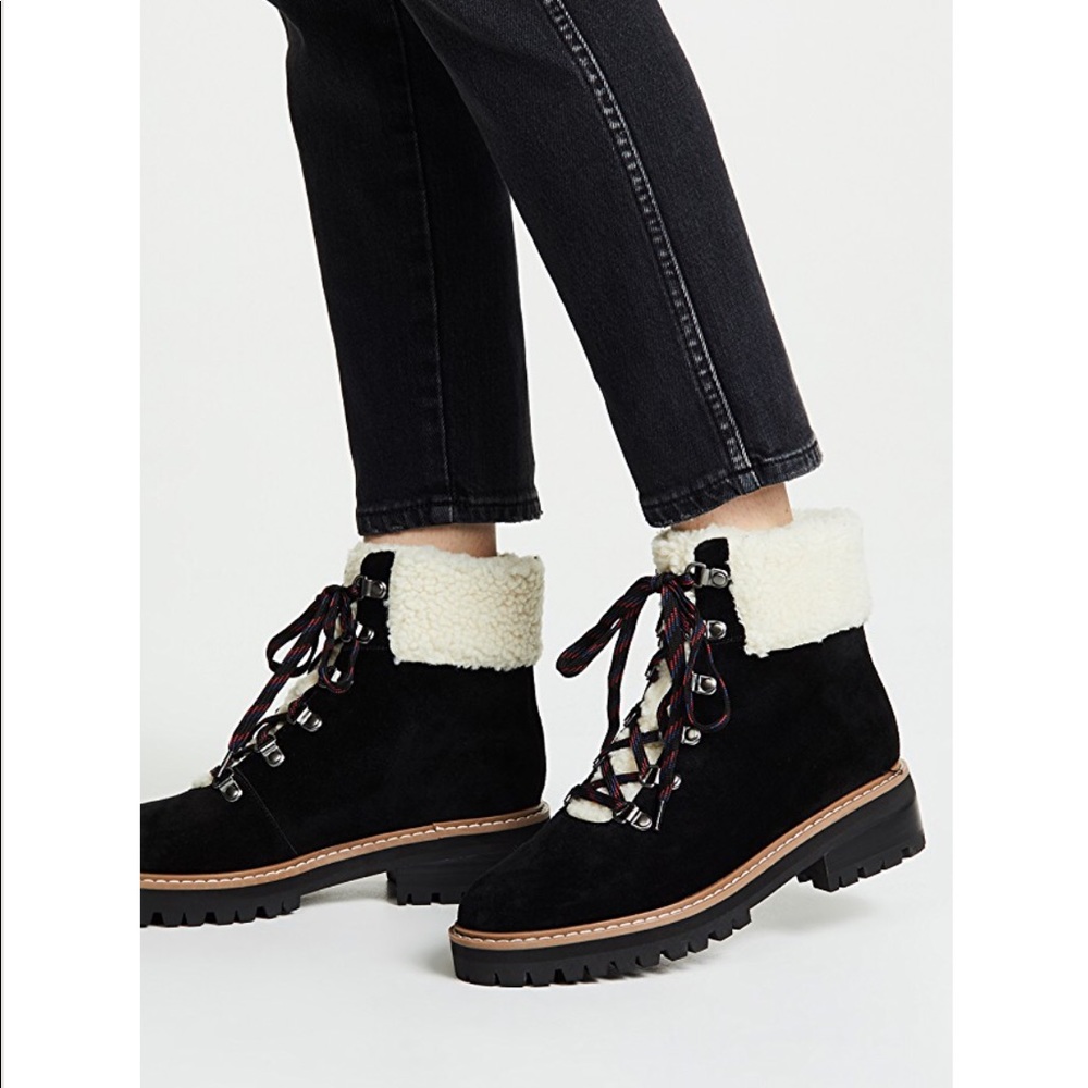 Suede Sherpa Ankle Boots